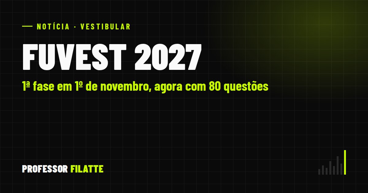 Fuvest 2027: 1ª fase em 1º de novembro, agora com 80 questões