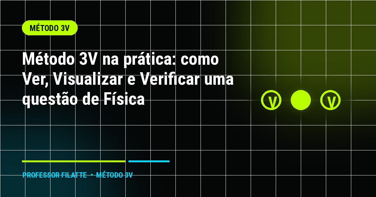 Método 3V na prática: como Ver, Visualizar e Verificar uma questão de Física