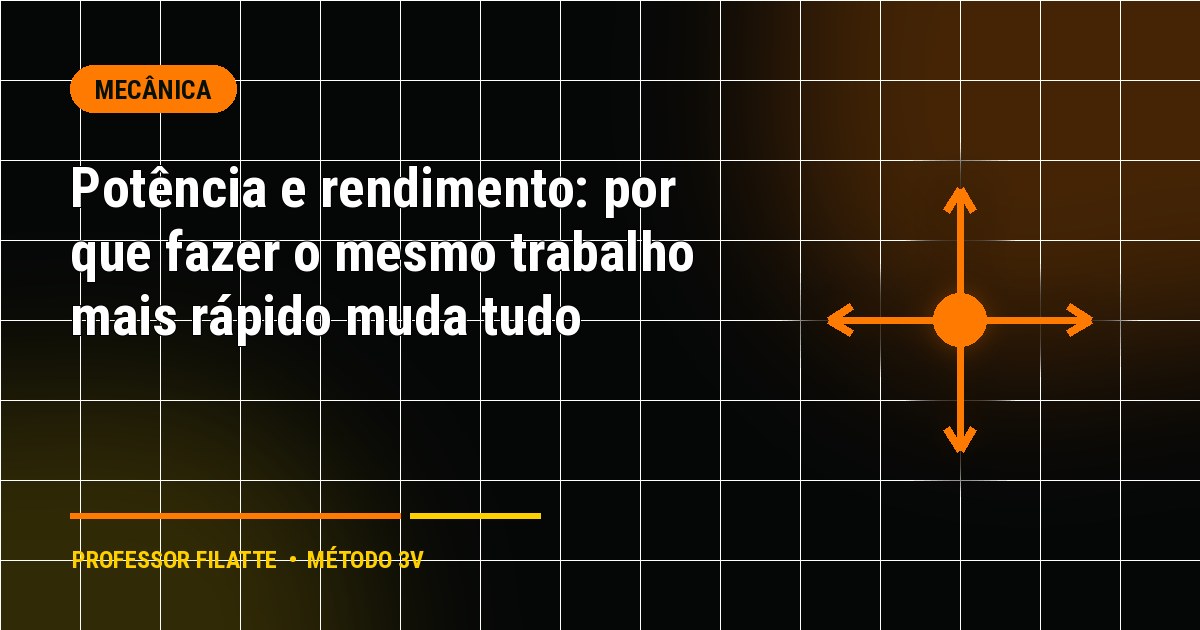Potência e rendimento: por que fazer o mesmo trabalho mais rápido muda tudo