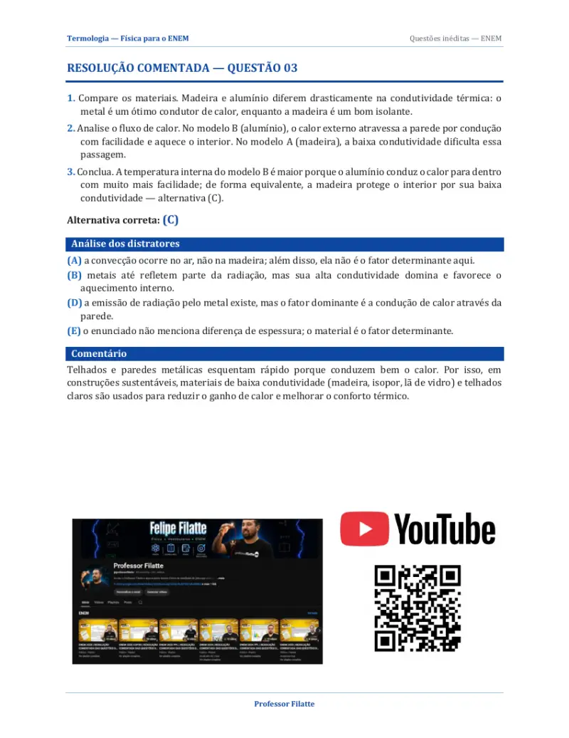 Resolução comentada — Termologia